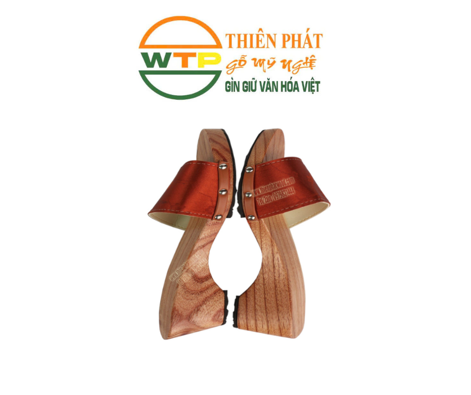 Guốc Mộc Gỗ Xoan Cao 7cm